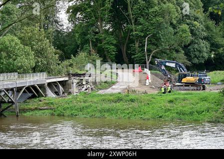 Im Vereinigten Königreich - Abriss der „Old Tramway Bridge“ Preston als Teil des „Levelling up Fund“ Stockfoto