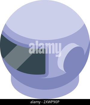 Weltraumhelm zum Schutz des Astronauten, der das isometrische Symbol der Galaxie für Webdesign isoliert auf weißem Hintergrund erforscht Stock Vektor