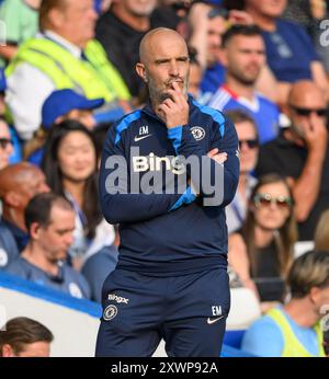 London, Großbritannien. August 2024 - Chelsea gegen Manchester City - Premier League - Stamford Bridge. Chelsea Manager Enzo Maresca. Bildnachweis: Mark Pain / Alamy Live News Stockfoto