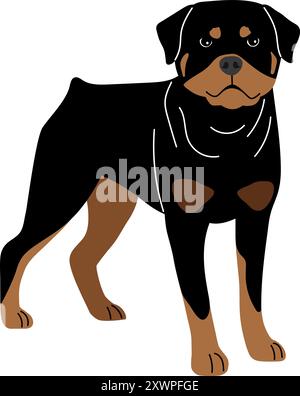 Rottweiler Rassenhund-Autoren arbeiten Stock Vektor