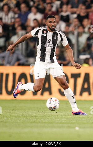 Torino, Italien. August 2024. JuventusÕ Bremer während des Fußballspiels der Serie A zwischen Juventus und Como im Allianz-Stadion in Turin, Nordwesten Italiens - Montag, 19. August 2024. Sport - Fußball . (Foto: Marco Alpozzi/Lapresse) Credit: LaPresse/Alamy Live News Stockfoto