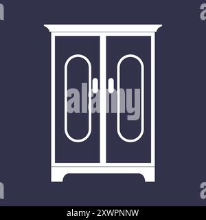Logo-Design mit Vektor-Illustration im Kleiderschrank Stock Vektor