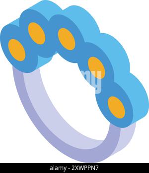 Babyarmband mit Glocken, die ein beruhigendes Geräusch für eine Isometrie für Neugeborene erzeugen Stock Vektor