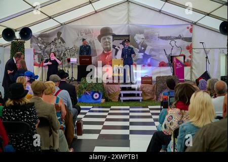 Lytham Wartime Festival 2024. Musikalische Unterhaltung Stockfoto