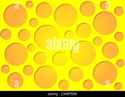 Gelber und oranger Hintergrund mit runden Löchern. Vektorabbildung Stock Vektor
