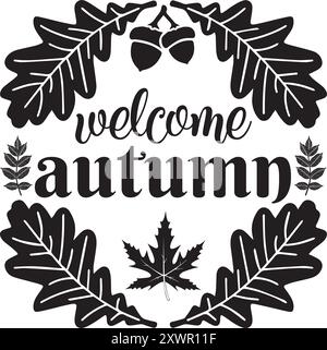 Herbst SVG Design Schriftzug Konzept Typografie T-Shirt Design Stock Vektor