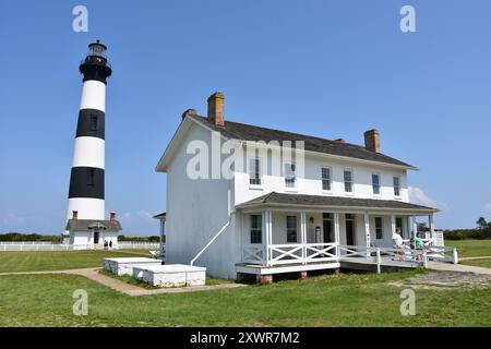 Der Bodie Island Lighthouse befindet sich an den Outer Banks von North Carolina. Stockfoto