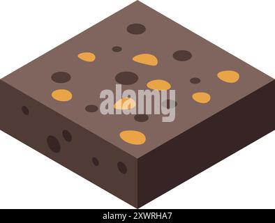 Köstlicher Schokoladen-Brownie mit Nüssen, perfekt für süße Heißhunger Stock Vektor