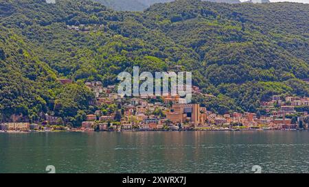 Campione d Italia, Italien - 14. Juni 2019: Italienisches Territorium Comune Campione d Italia am Luganersee Provinz Como in der Region Nord-Lombardei. Stockfoto