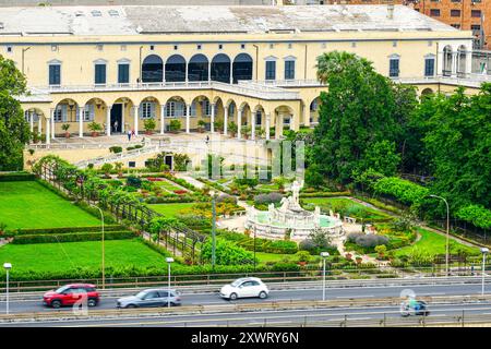 Genua, Italien - 27. Mai 2024: Villa del Principe - Palazzo di Andrea Doria, einzigartiges Museum mit wunderbarem Neptunbrunnen im Garten Stockfoto