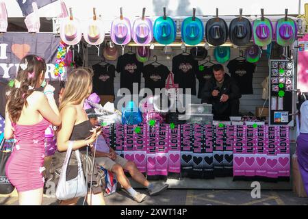 London, Großbritannien, 20. August 2024. Taylor-Swift-Fans kommen zum letzten Konzert des amerikanischen Sängers in London im Wembley Stadium. Die Sängerin setzt ihre Eras Tour in Nordamerika im November fort. Quelle: Eleventh Photography/Alamy Live News Stockfoto