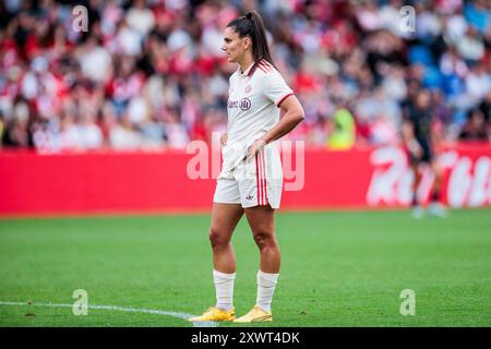 Unterhaching, Deutschland. August 2024. Jovana Damnjanovic (FC Bayern M?nchen, 9) Freundschaftsspiel: FC Bayern M?nchen - Juventus FC, uhlsportPARK, Unterhaching am 20.08.2024 Credit: dpa/Alamy Live News Stockfoto