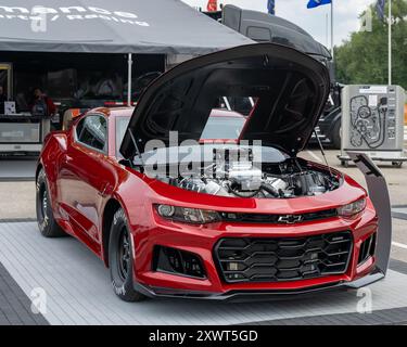 ROYAL OAK, MI/USA - 15. AUGUST 2024: Ein COPO Camaro Concept Car auf der Chevrolet-Ausstellung auf der Route Woodward Dream Cruise. Stockfoto