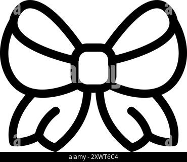 Einfache Linienzeichnung einer Schleife mit Band, perfekt für die klare und minimalistische Darstellung von Geschenken oder Geschenken Stock Vektor