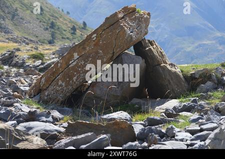 Izagra Dolmen im Aisa-Tal, Westpyrenäen Stockfoto