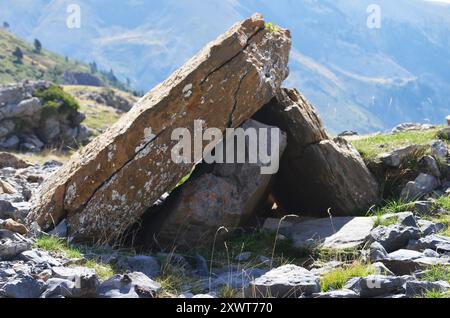 Izagra Dolmen im Aisa-Tal, Westpyrenäen Stockfoto