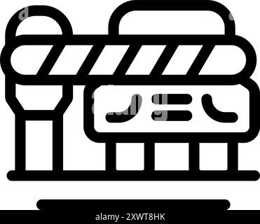 Grenztore schließen, Zugang kontrollieren und Sicherheit an einem Kontrollpunkt gewährleisten, als Symbol für Sperrbereiche Stock Vektor