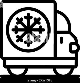 Gekühlter Lkw für den Transport von Tiefkühlprodukten, um Frische und Qualität zu gewährleisten Stock Vektor