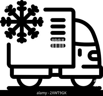 Der Kühlwagen transportiert gefrorene Produkte, um die Integrität der Kühlkette während der Lieferung zu gewährleisten Stock Vektor