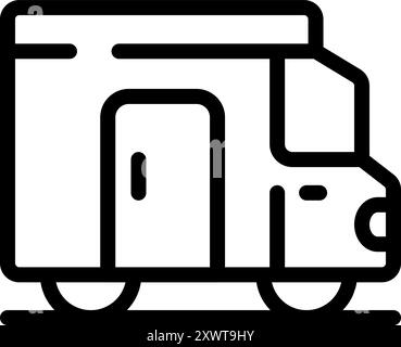 Einfache Line Art-Ikone eines Wohnwagens, perfekt für Projekte im Zusammenhang mit Reisen, Abenteuer und der freien Natur Stock Vektor