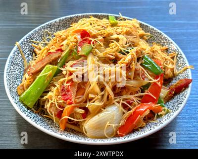 Singapur frittierte Mee Hoon Nudeln Stockfoto