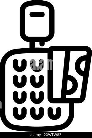 Die Kreditkarte wird zur Zahlung in ein POS-Terminal eingelegt Stock Vektor