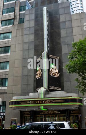 „The Great Gatsby“ Marquee am Broadway Theatre, New York City, USA 2024 Stockfoto