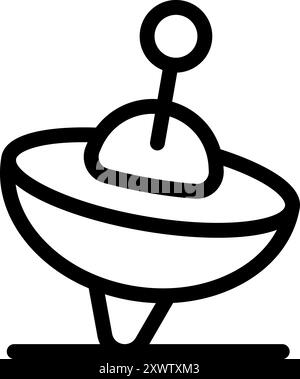 Line-Art-Symbol eines drehbaren Kinderspielzeugs, ein klassisches Symbol für Spaß und Spiel Stock Vektor