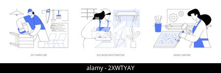 Holzarbeit Hobby isolierte Cartoon Vektor Illustrationen se Stock Vektor