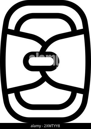 Einfaches schwarzes Symbol für eine Babytrage, ideal für Eltern, die ihre Neugeborenen oder Kleinkinder tragen Stock Vektor