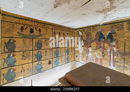 Tal der Könige, Tal der Könige, Grab von Tutanchamun (KV62), Wandmalereien, Luxor, Ägypten, Nordafrika, Afrika Stockfoto