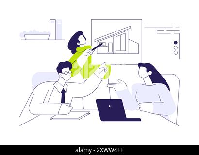 Meetingarchitekt abstraktes Konzept Vektordarstellung. Stock Vektor