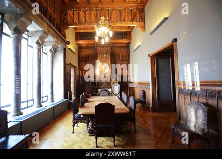 Palau Güell / Palacio Güell in Barcelona, Spanien. Stockfoto