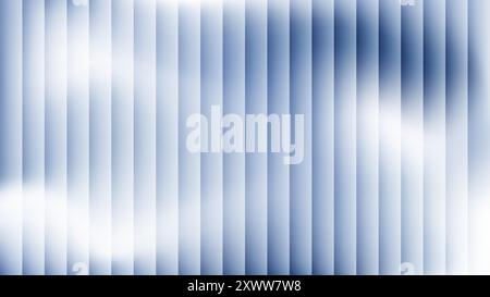 Chambray Blue Reed Glass 3D Hintergrund. Glasmorphismus farbenfrohe, transparente, geriffelte Glasstruktur. Stock Vektor