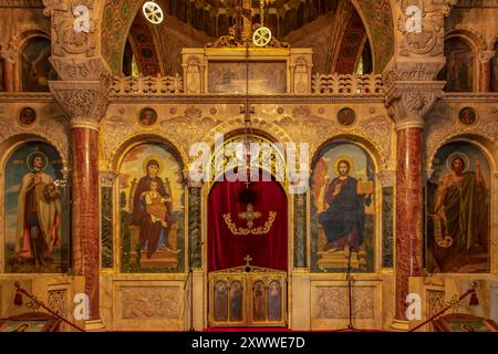 Altar Symbole in St. Alexander Nevsky Kathedrale, Sofia, Bulgarien Stockfoto