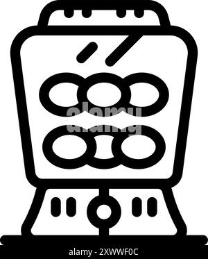 Dieses Symbol einer Takoyaki-Maschine eignet sich perfekt für Websites und Apps zum Kochen Stock Vektor