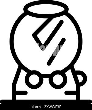 Der Betonmischer steht auf einer Baustelle und kann für den Bau verwendet werden Stock Vektor