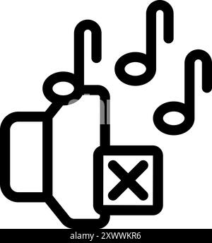 Einfaches Vektorsymbol eines Lautsprechers, der stummgeschaltet wird, perfekt für das Konzept der Stille oder Lautstärkeregelung Stock Vektor