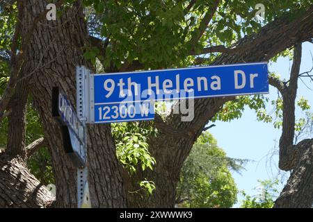 Los Angeles, Kalifornien, USA 19. August 2024 9. Helena Drive am 19. August 2024 in Brentwood, Los Angeles, Kalifornien, USA. Foto: Barry King/Alamy Stock Photo Stockfoto