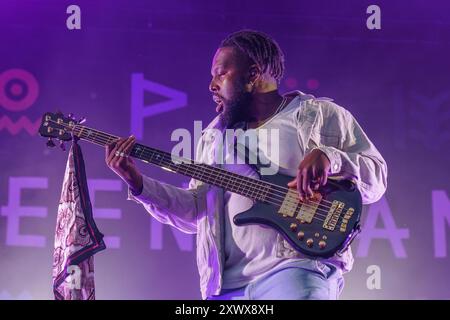 Crickhowell, Powys, Wales 18. August Ezra Collective Plays beim Green man Festival, 2024 Stockfoto