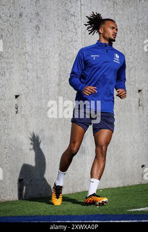 Gent, Belgien. August 2024. Gent's Archibald Archie Brown wurde während eines Trainings der belgischen Fußballmannschaft KAA Gent am Mittwoch, den 21. August 2024 in Gent in Aktion gezeigt. Das Team bereitet sich auf das morgige Spiel gegen den serbischen FK Partizan Belgrad vor, in der ersten Etappe der Play-offs für die UEFA Conference League. BELGA FOTO KURT DESPLENTER Credit: Belga Nachrichtenagentur/Alamy Live News Stockfoto