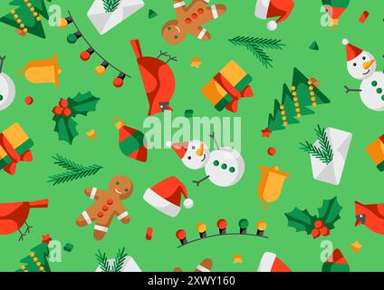 Frohe Weihnachten. Feiertagshintergrund im Cartoon-Stil. Stock Vektor
