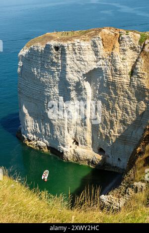 Die Grotte d'Amour (Höhle der Liebe) in der Kreidefelse nahe Etretat, Normand Stockfoto