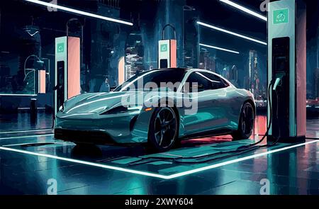 Elektroauto ist die umweltfreundliche Wahl. Stock Vektor