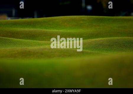 August 2024; Old Course in St Andrews, St Andrews, Fife, Schottland; AIG Womens Open Golf, Übungstag 3; Wellen im Fairway des Old Course, St Andrews Links während des Pro-am bei den AIG Women's Open Stockfoto