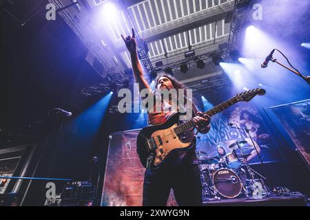 Horsens, Dänemark. August 2024. Die US-amerikanische Heavy-Metal-Band Eternal Champion gibt ein Live-Konzert während des dänischen Metal-Festivals Jailbreak 2024 in Horsens. Stockfoto