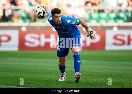 Warschau, Polen. August 2024. Wiktor Koptas von Radoamiak wurde während des Polnischen Spiels der PKO Bank Polski Ekstraklasa League zwischen Legia Warszawa und Radomiak Radom im Marschall Jozef Pilsudski Legia Warschau Municipal Stadium gesehen. Endpunktzahl: Legia Warszawa 4:1 Radomiak Radom. (Foto: Mikolaj Barbanell/SOPA Images/SIPA USA) Credit: SIPA USA/Alamy Live News Stockfoto