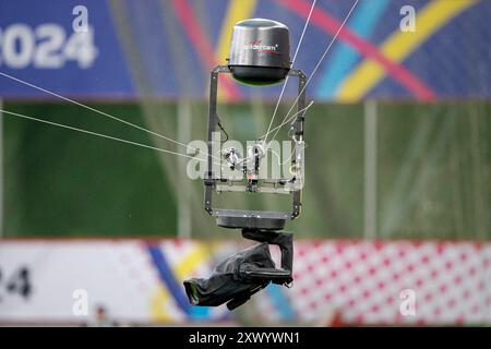 LEVERKUSEN - Spidercam beim DFL-Super-Cup-Spiel zwischen Bayer 04 Leverkusen und VfB Stuttgart am 17. August 2024 in der BayArena in Leverkusen. ANP | Hollandse Hoogte | BART STOUTJESDIJK Stockfoto