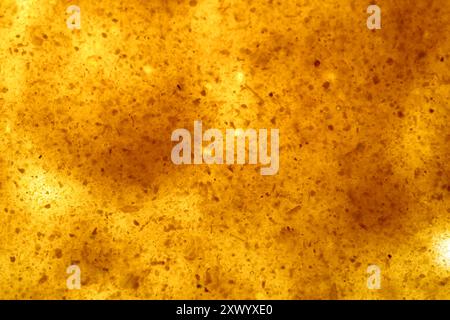 Struktur von Ketchup mit Gewürzen, Hintergrund, Makroaufnahme Stockfoto
