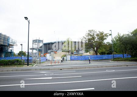 Edion Peace Wing Hiroshima im Bau, Hiroshima City, Hiroshima, Japan. Stockfoto